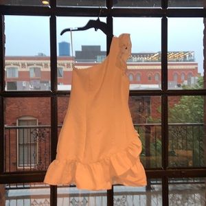 One shoulder white dress